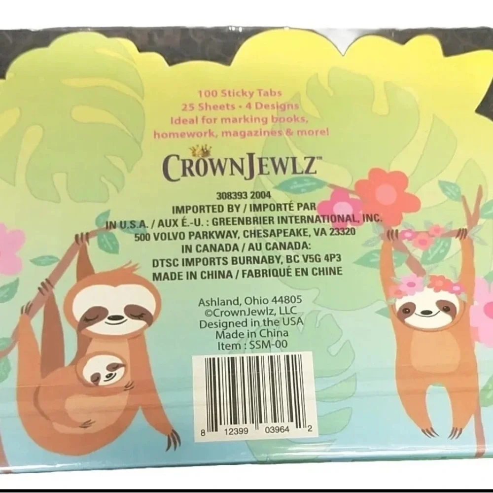 Sloth Page Markers - Multicolor